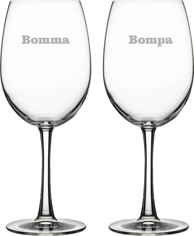 Rode wijnglas gegraveerd - 46cl - Bomma-Bompa