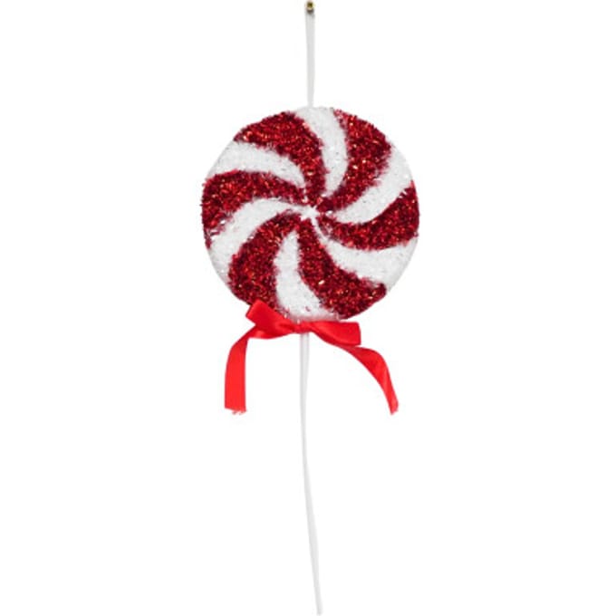 Housevitamin - Kerstversiering - Glitter Lolly - Rood/Wit - Foam - 15x35cm