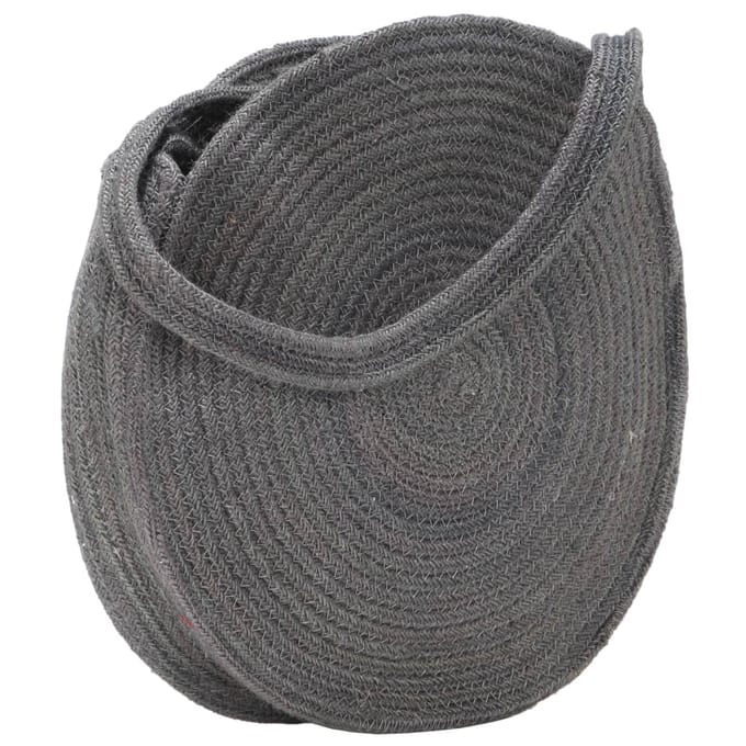 vidaXL - Schoudertas - rond - handgemaakt - jute - donkergrijs