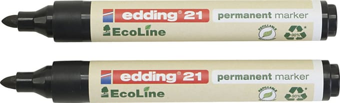 Edding EcoLine marker, afm 21, lijndikte 1,5-3 mm, zwart, 1 stuk