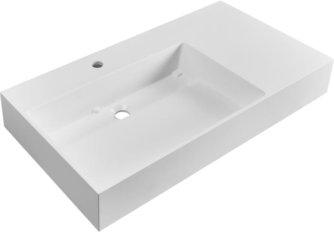 CUSCO - Wastafel - Wit - 90 x 48 cm - Mineraalgietwerk