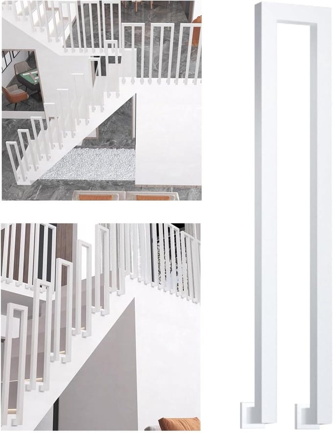 Trapleuning Buiten - Stevige Leuning - Veilig Traplopen - Antiroest Coating - 100cm - Wit