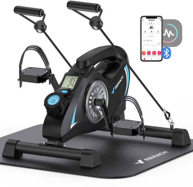 MERACH Mini Hometrainer - Bluetooth Connectiviteit - Antislipmat - Dubbel Gebruik