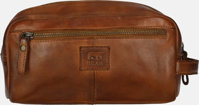 Bear Design Cees Leren Toilettas - Unisex Man / Vrouw - Cognac