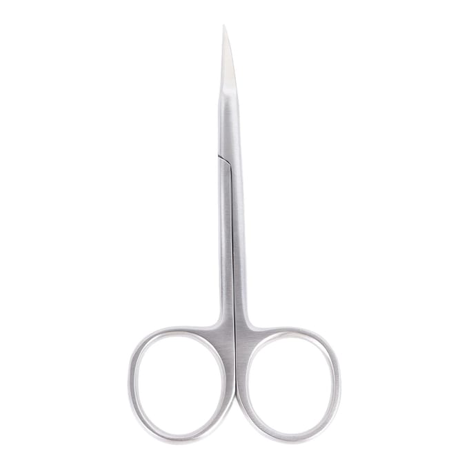 Ciseaux à cuticules professionnels à pointe précise Lame courbée en acier inoxydable Ciseaux de manucure white