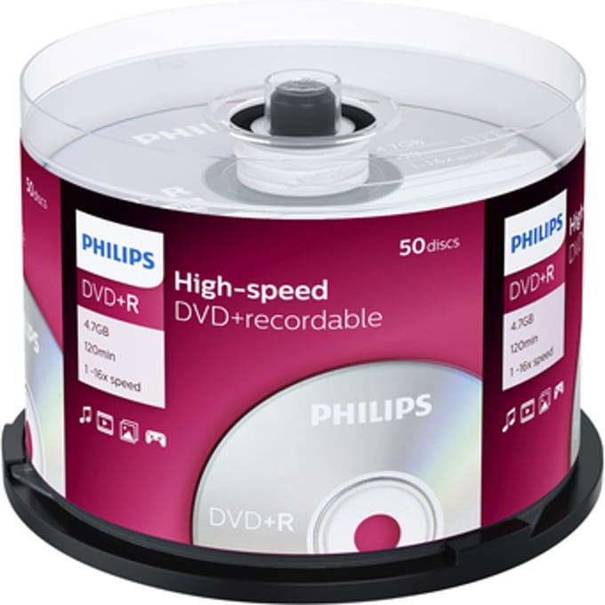 Philips DR4S6B50F - DVD+R - 4,7GB - Speed 16x - Spindle - 50 stuks