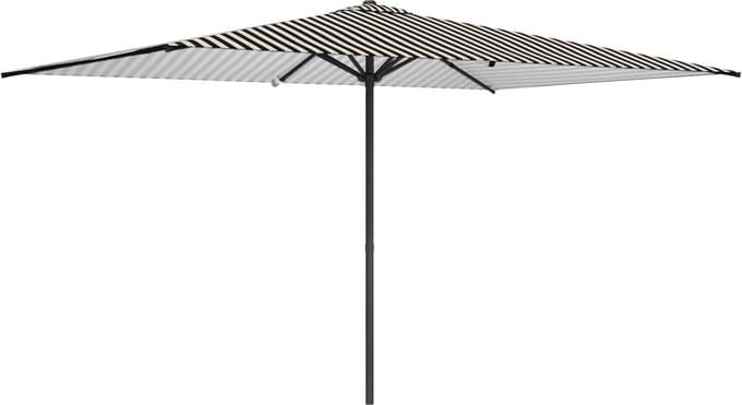 vidaXL - Tuinparasol - Rechthoekig - 2 - x - 3 - m - Polyester - Zwart - en - Wit