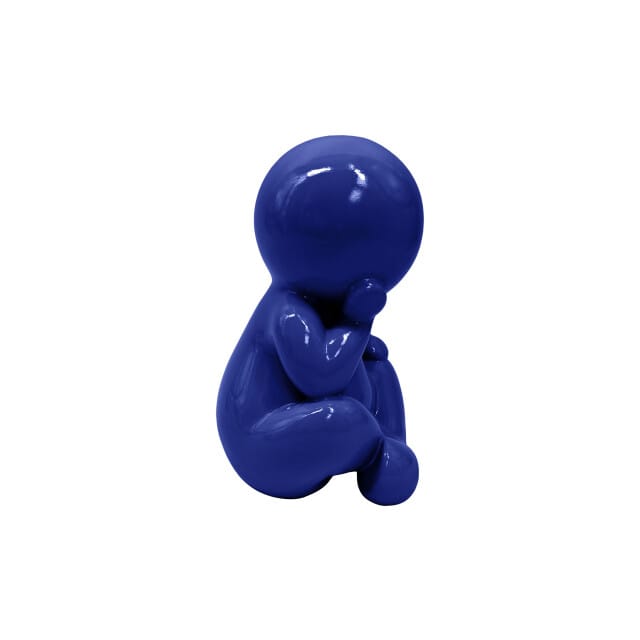 Present Time - Beeld Amigo Sitting Large - Blauw - 24x21x34,8 cm