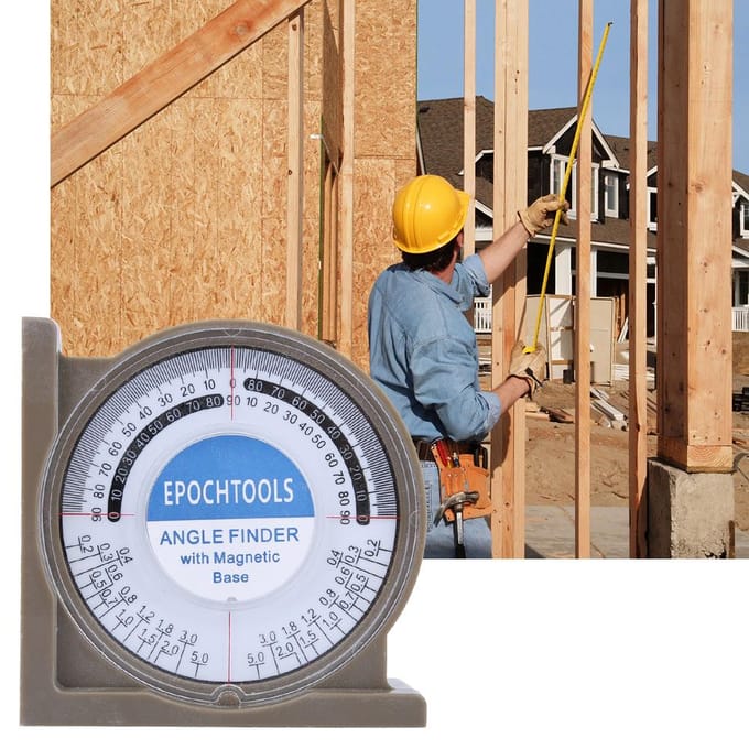 Inclinomètre multifonctionnel 0360 degrés, outil de mesure d'angle gray