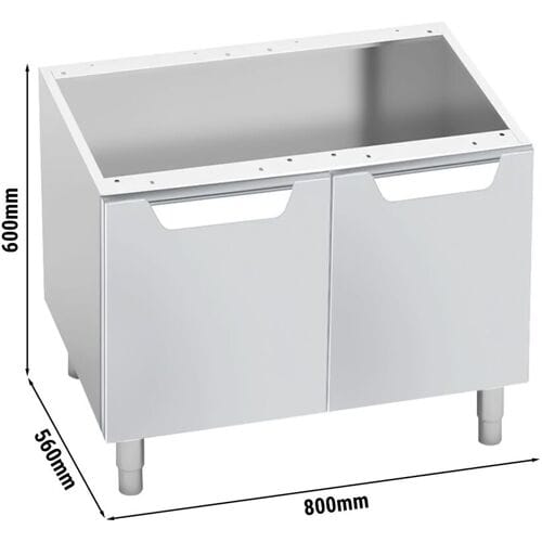 GGM Gastro Onderbouw - 800mm - 2 deuren - aanslag rechts & links zilver