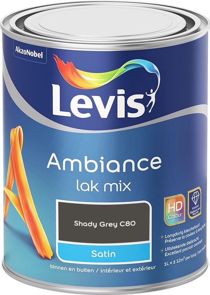 Levis - Ambiance Lak Satin Mix - Shady Grey C80 - Mengverf - 1 L
