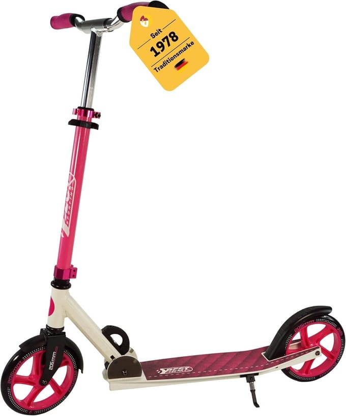 Step Stepper - Stadsstep - Stadse Verplaatsingen - Opvouwbaar Aluminium Frame - 102 cm Hoogte - Roze Wit