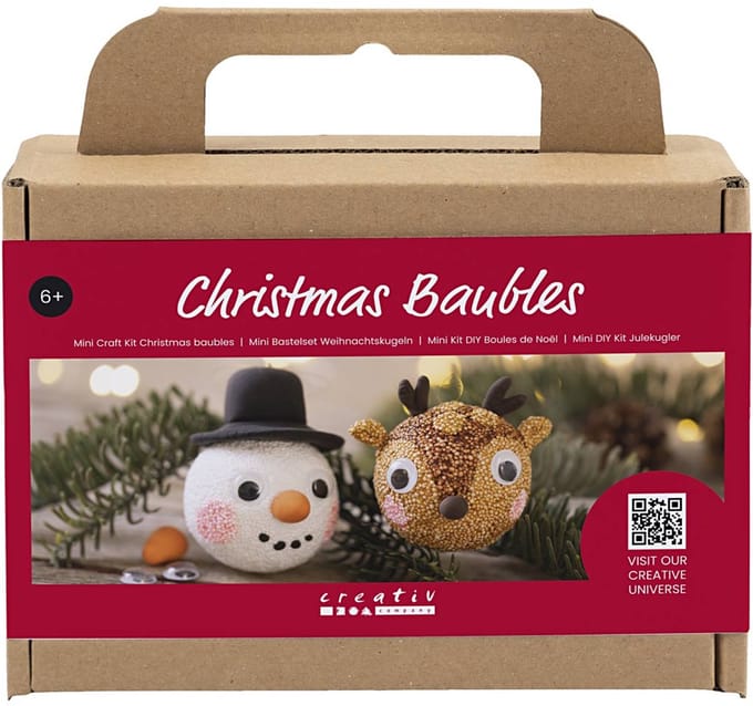 Creativ Company Mini Hobbyset Kerstballen Rendier en Sneeuwpop