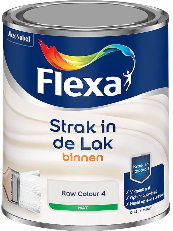 Flexa - Strak In De Lak Binnenlak Mat - Raw Colour 4 - Mengverf - 750 Ml