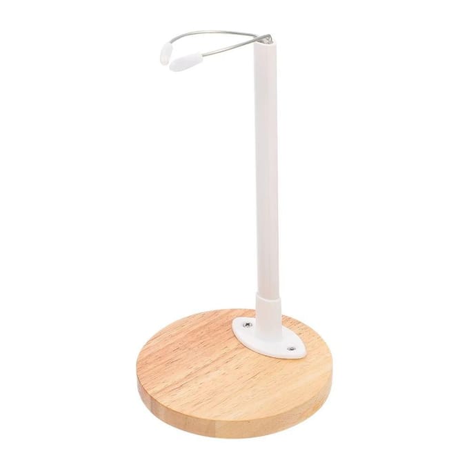 Supports de poupée à base en bois Support en plastique pour modèles de figurines Support d'exposition pour poupées Support de support réglable Support pour figurines d'action white