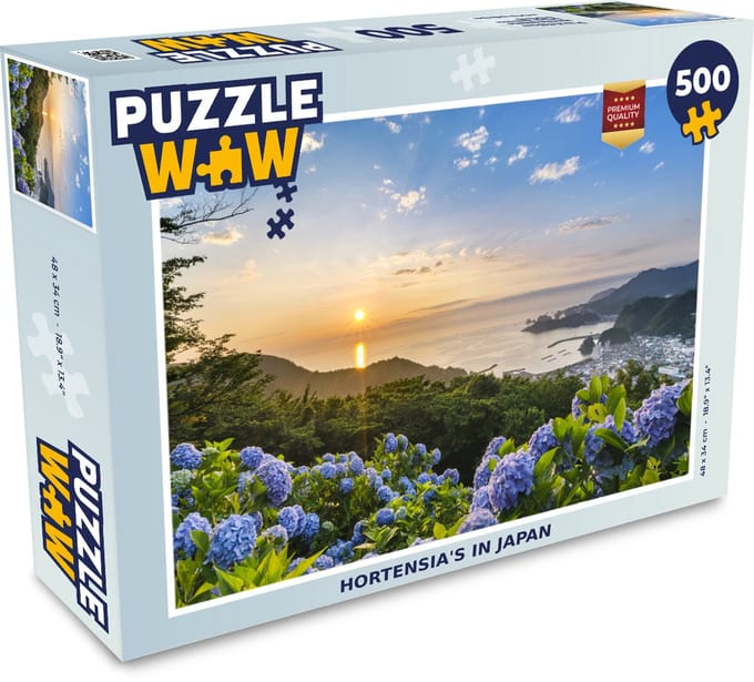 Puzzel Hortensia's in Japan - Legpuzzel - Puzzel 500 stukjes