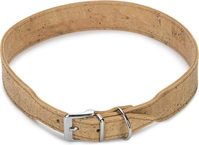 Beeztees leren halsband Cork. Naturel. 65 cm x 35 mm.