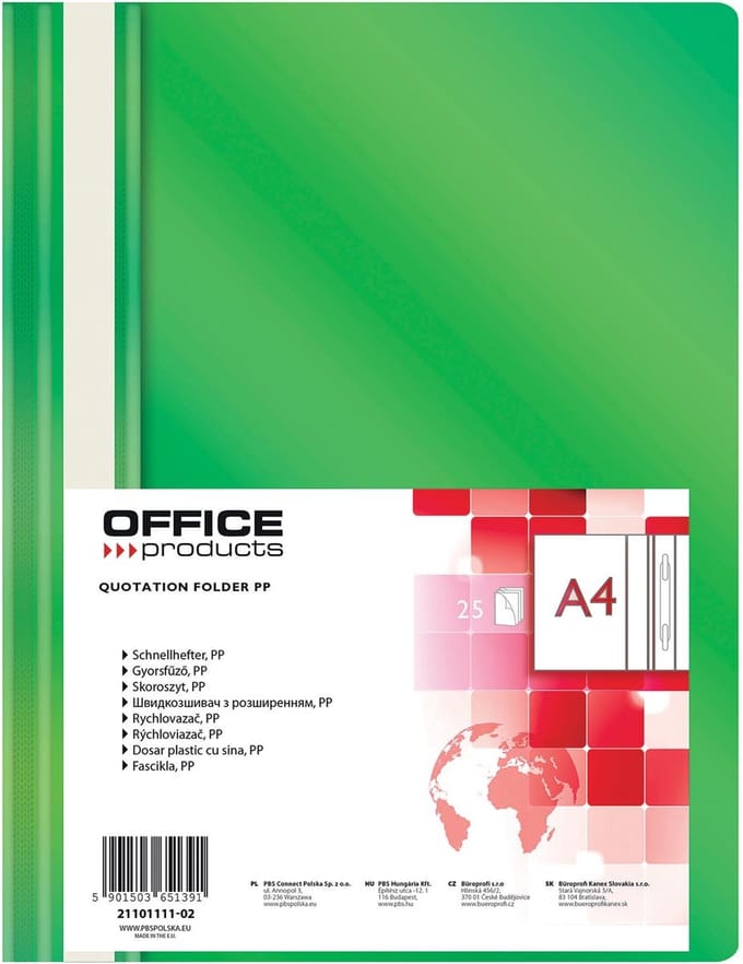 Snelhechtmap A4 PP groen