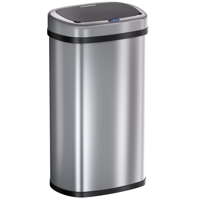 Monzana Vuilnisbak met Sensor - Vierkant RVS - 58 Liter Zilver
