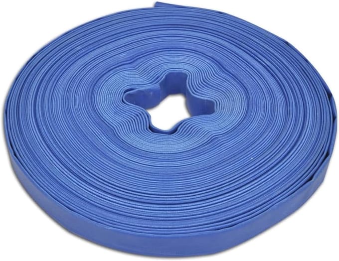 Platte slang - Flexibele waterslang - Water transporteren - Versterkt met polyester - 100 meter - Blauw