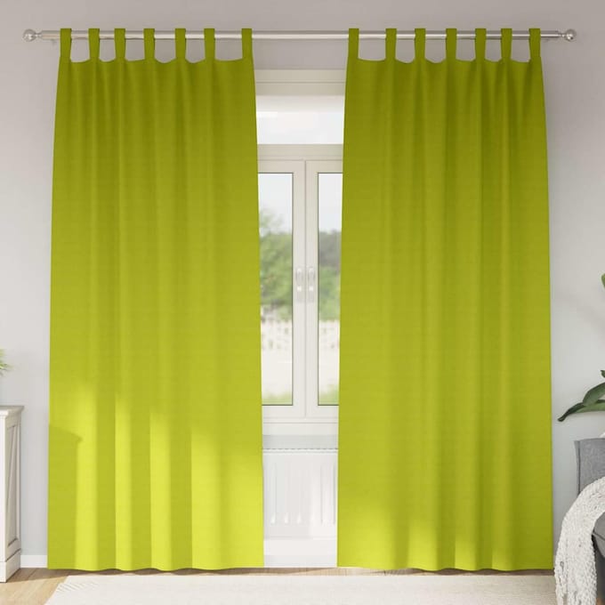 vidaXL - Blackout - Gordijnen - met - Ringen - 2 - st - Groen - 245 - x - 140 - cm - Polyester