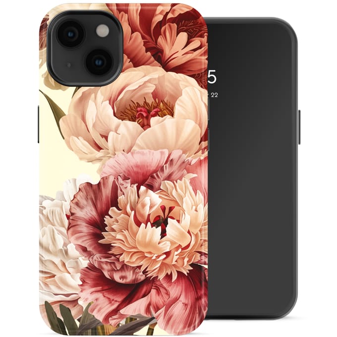Selencia Hoesje - Geschikt voor Apple iPhone 14 - Backcover - Vintage Peony