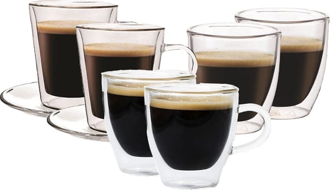 Fijnproevers koffieglazen, Set van 6 glazen - Maxxo