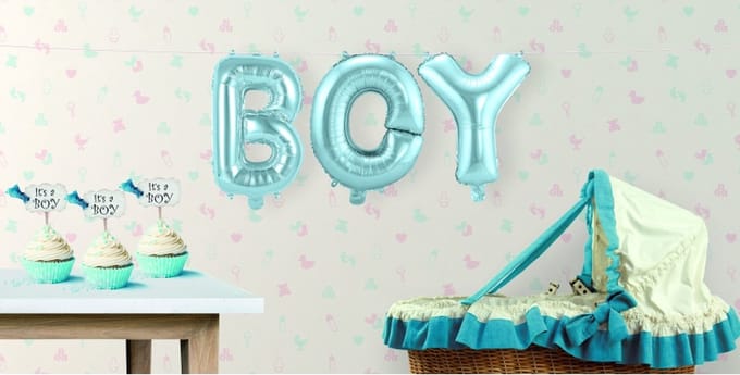 Opblaasletters BOY geboorte ballonnen