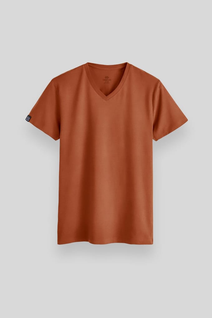 Heren V-hals Korte Mouwen T-Shirt