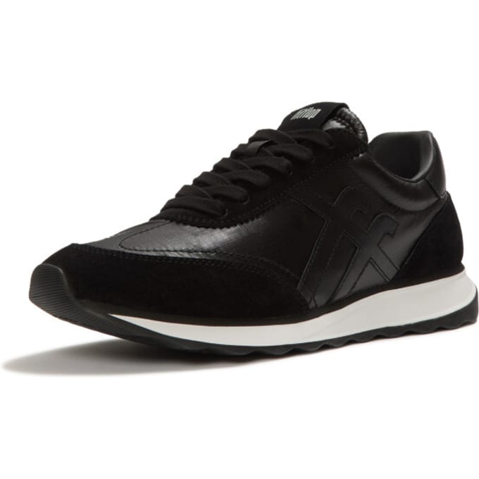 FitFlop Retro-Q FF Metallic-Fabric/Suede Sneakers Dames Sneakers - Zwart