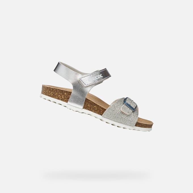 GEOX ADRIEL MEISJES Sandalen - ZILVER - Maat 27