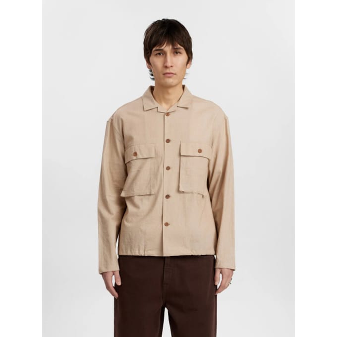Anerkjendt 901966 akotto cot/linen overshirt 0563feather grey