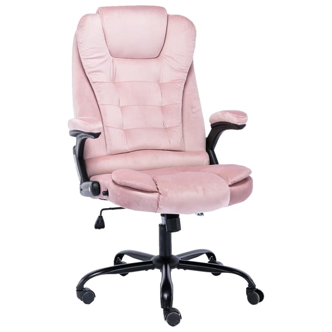 vidaXL - Kantoorstoel - fluweel - roze