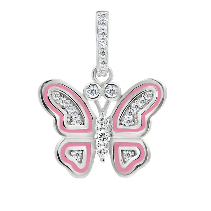 Juwelier Zwartevalk zilveren (gerhodineerd) vlinder hanger - 24.372
