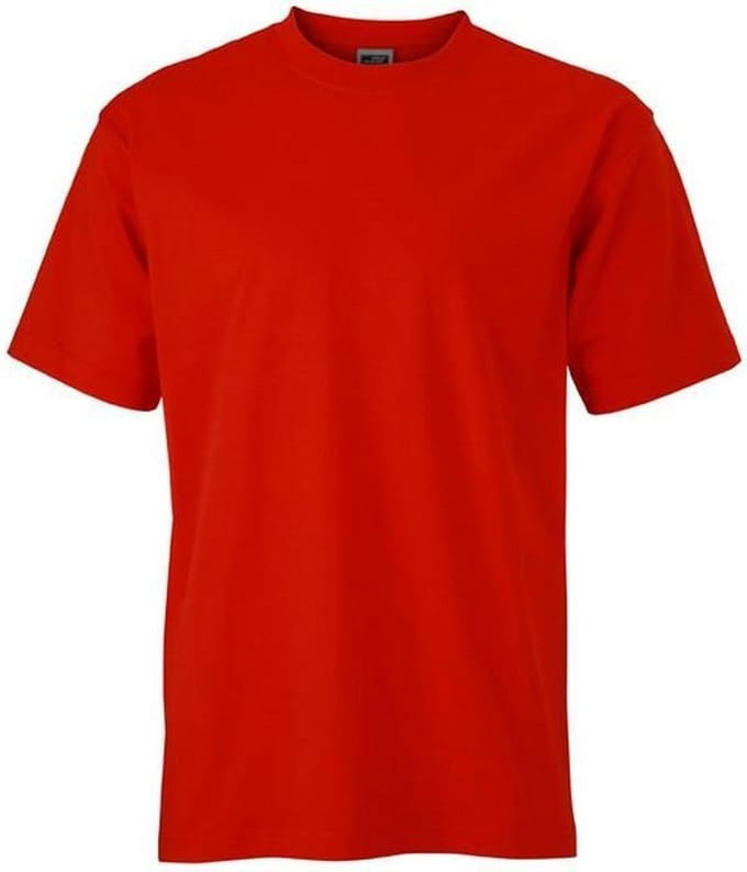 James and Nicholson Unisex Zware Ronde Tee (Tomatenrood)
