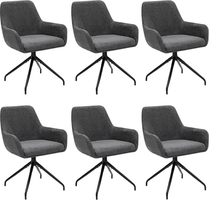 Set van 6 Kick draaistoel Miko - donkergrijs