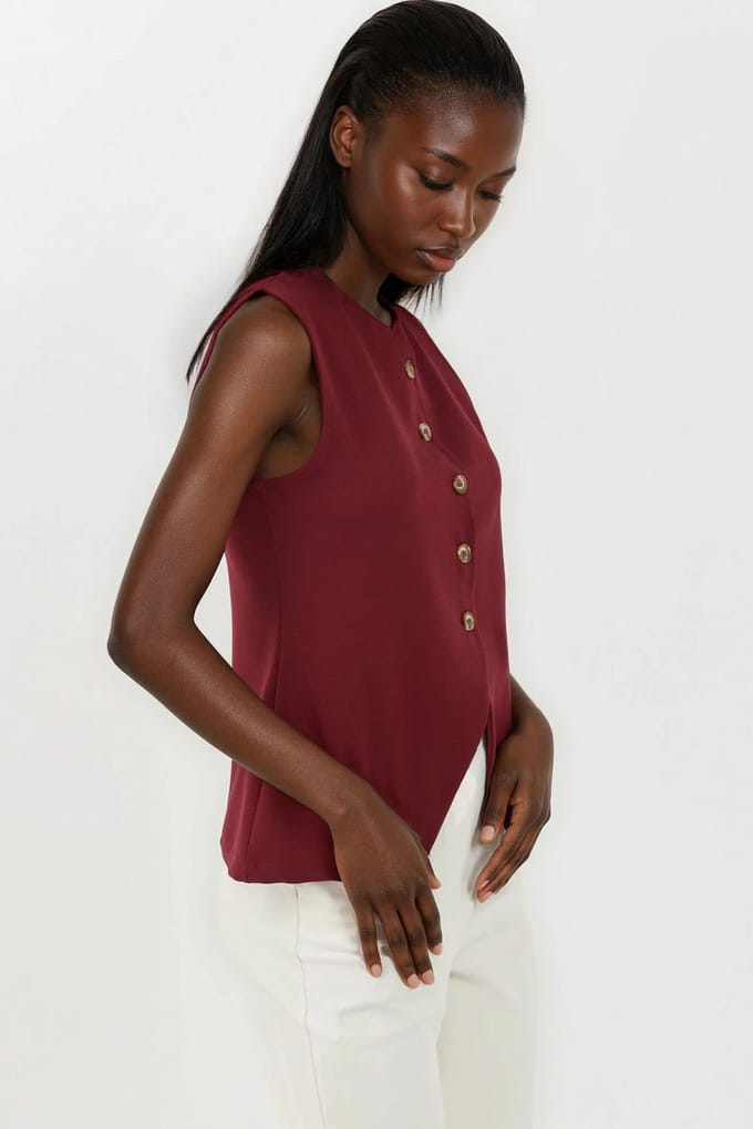 Getailleerde Mouwloze V-hals Vest