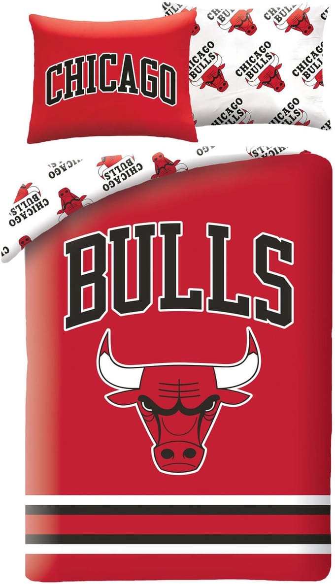Chicago Bulls Dekbedovertrek 140 x 200 cm - 70 x 90 cm - polyester - rood