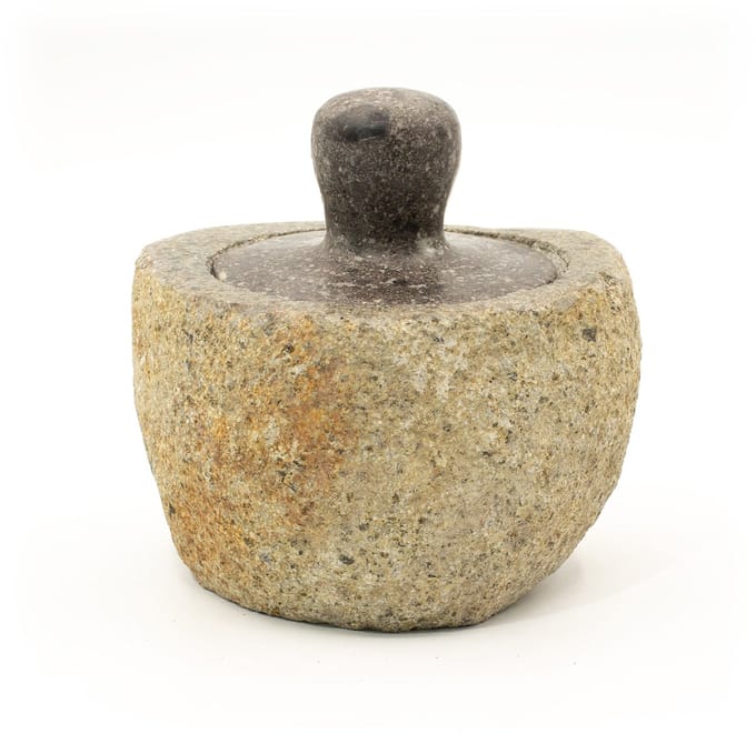 Natuurlijke rivierstenen grondpot - middelgroot (ongeveer 12x8 cm)
