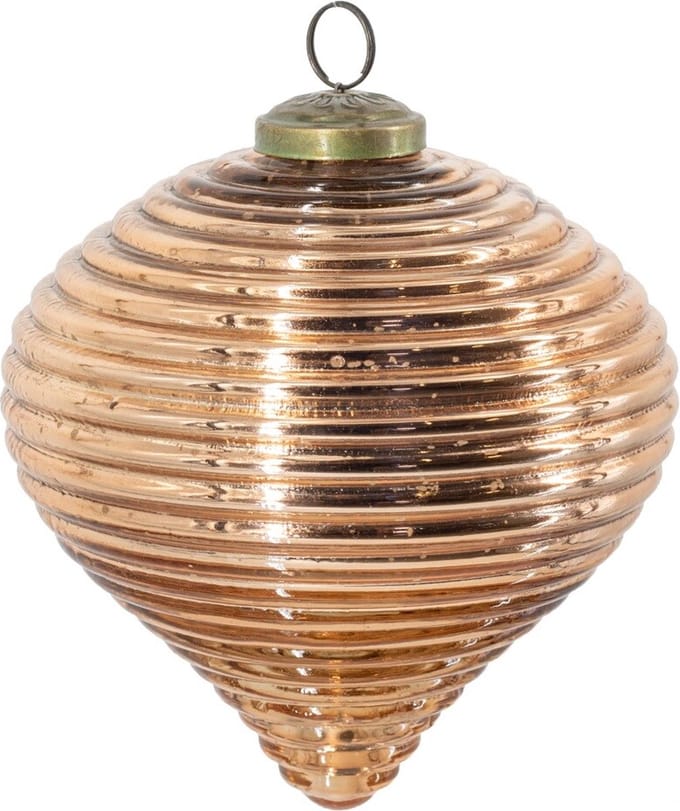 HomeBound by KY | Glazen kerstbal copper | 12,5x12,5cm | kerstbal