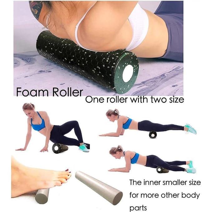 2 In 1 Holle Kolom Foam Roller Set EPP Spierverlichtende Massage Roller Fitnessapparatuur Sportmassage Rollers black