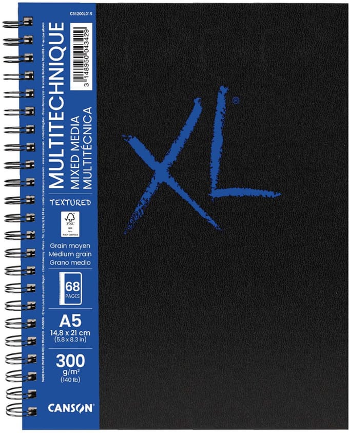 Canson schetsboek A5 mixed media textured hardcover