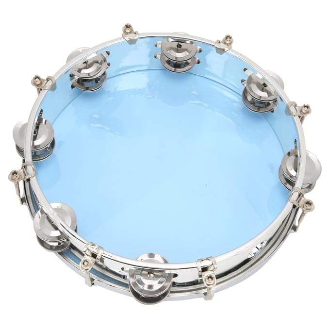 MBAT Tamboerijn Verstelbare Dubbele Rij 10in Percussie Jingles Instrument voor Feest Blauw blauw