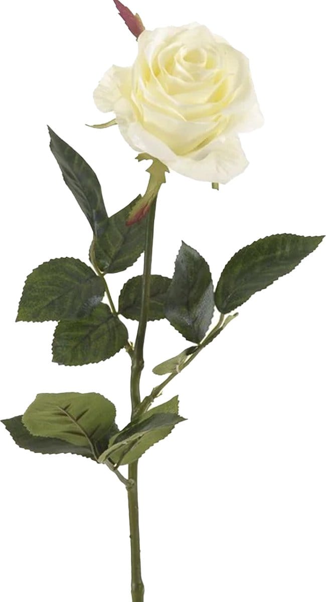 Emerald Kunstbloem roos Simone - wit - 73 cm - decoratie bloemen
