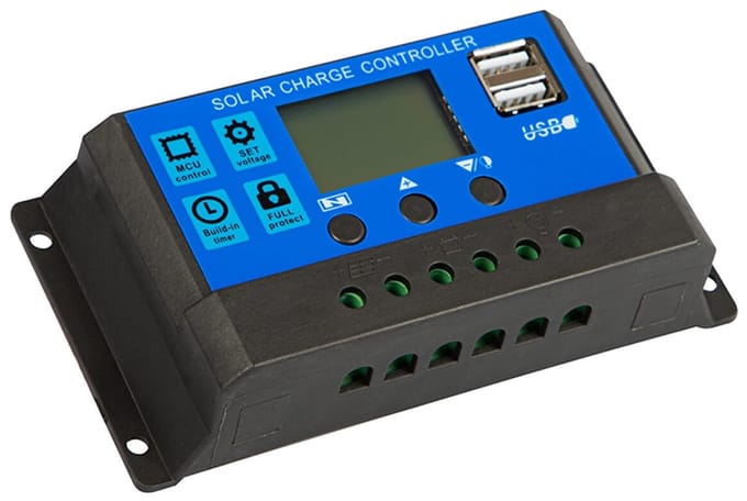 BLOW Zonne-laadregelaar - 12V/24V - 30A - LCD Display - 2x USB - Solar Charge Controller