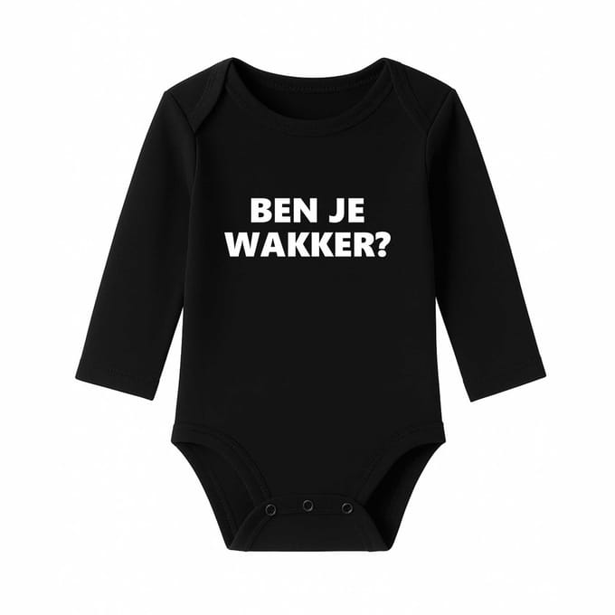 Romper Ben je wakker? - zwart - lange mouw