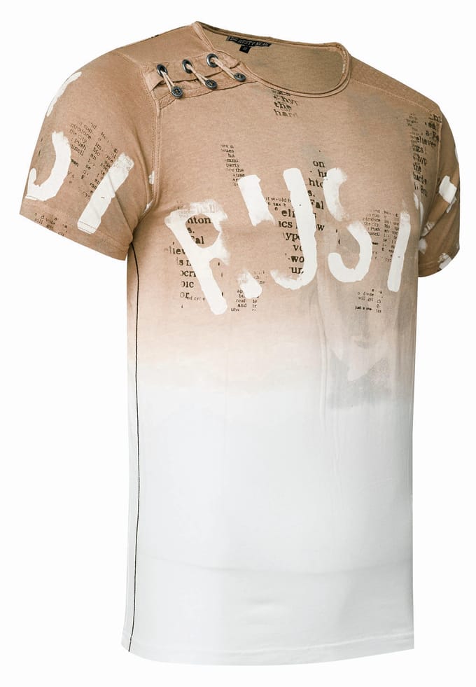 T-shirt Wash with gradient and side button strip
