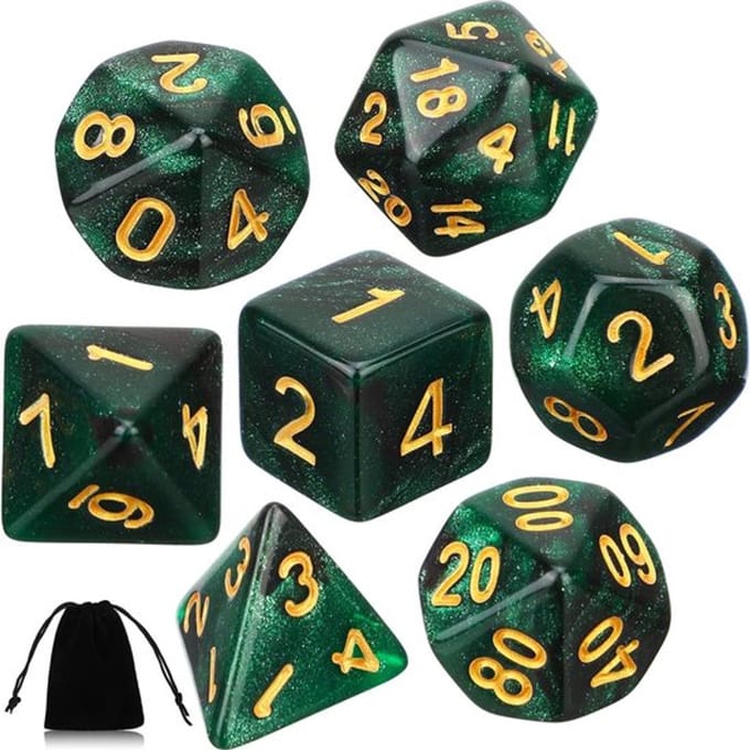 Dailygoody - 7-delige polyhedral dobbelstenen set - Rollenspellen