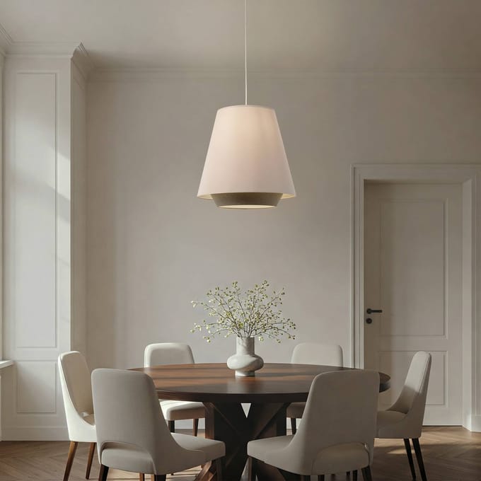 Maco Design Sensei doblo hanglamp, crème/groen, Ø 50 cm, textiel