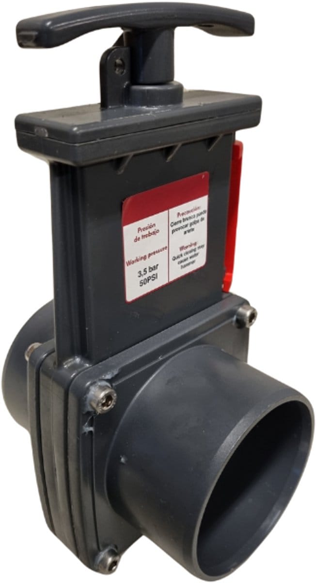Mega Schuifafsluiter PVC-U 63 mm lijmmof 2,5bar grijs type 8000